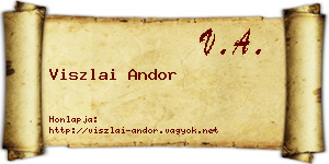 Viszlai Andor névjegykártya