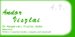 andor viszlai business card
